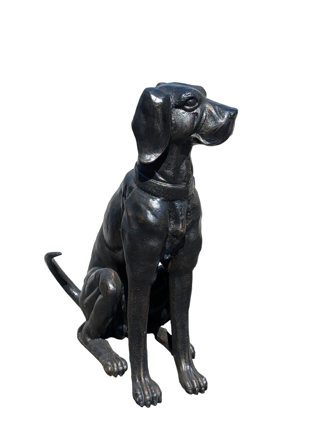 LABRADOR SKULPTUR GUSSESEN 65 CM 55 KG SCHWERE GARTENFIGUR LEBENSGROSS FROSTFREI