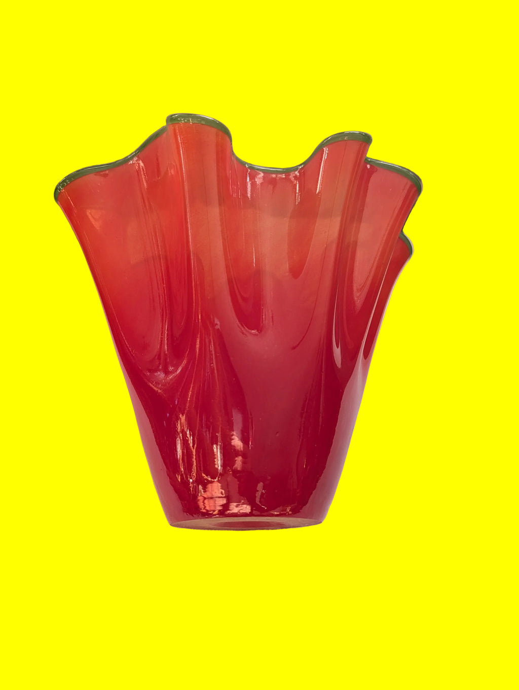 EINE TOP MURANO ?? ROTE BLUMEN VASE TOP ZUSTAND