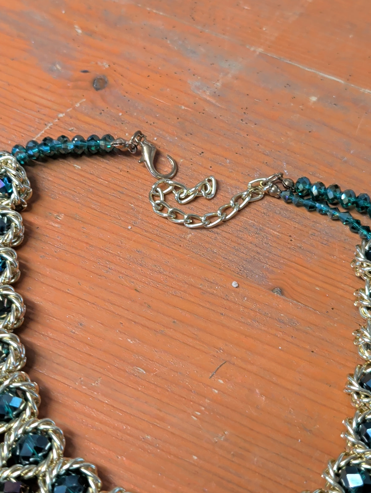 Glamouröse Boho Latzkette – Tiefblaue Kristallperlen – Vintage Schmuck