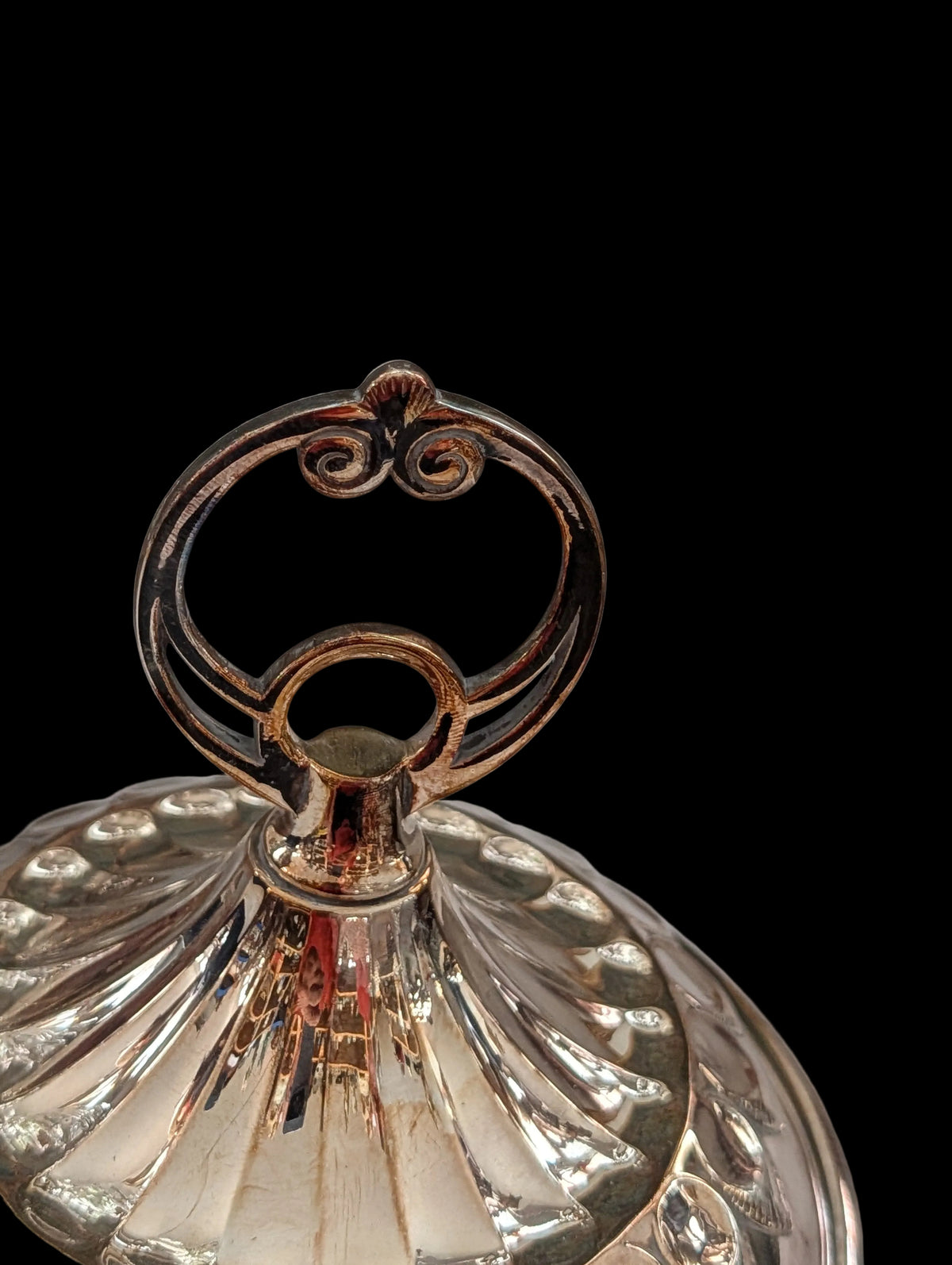 Glas-Amphore mit versilbertem Deckel