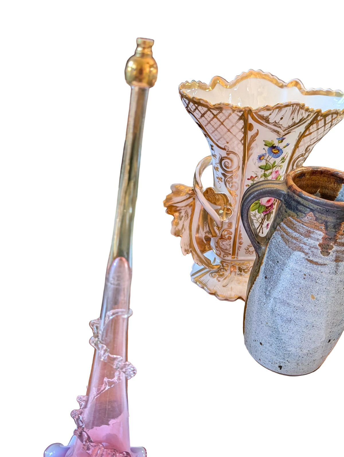 Antike Trompeten Schale mit Blumen Dekor – Vintage Porzellan Sammlerstück