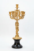 Antike Barock-Kandelaber Kerzenständer – Vergoldete Bronze mit Putten, 2er Set, 64 cm