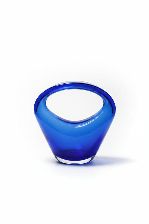 Antike Glasschale – Blau, durchgefärbt – Vase oder Kerzenleuchter