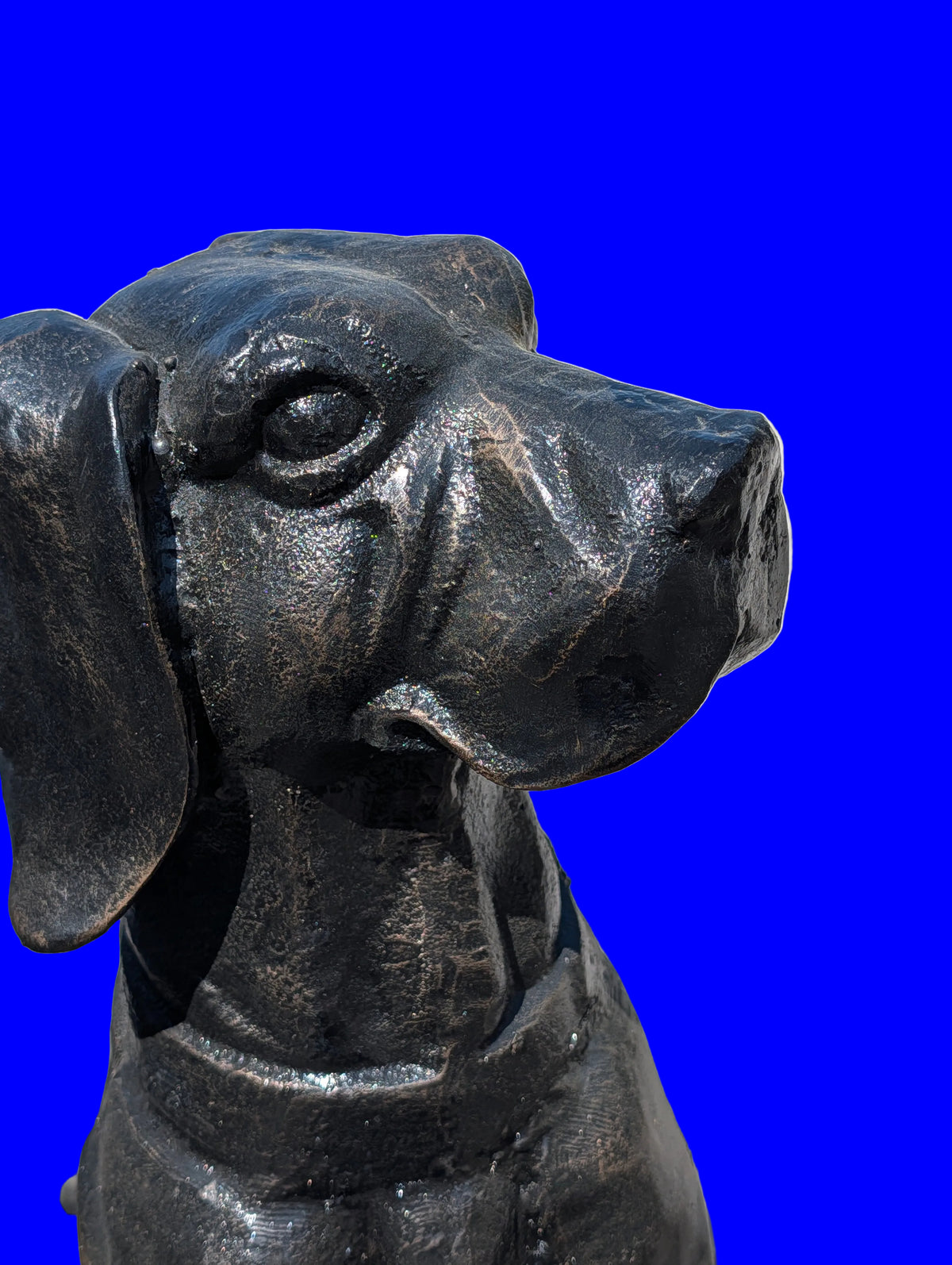 LABRADOR SKULPTUR GUSSESEN 65 CM 55 KG SCHWERE GARTENFIGUR LEBENSGROSS FROSTFREI