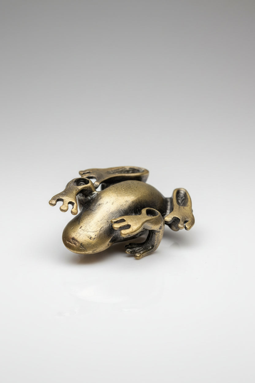 Pillendose Frosch – Emailierter Zinn, Länge 11 cm
