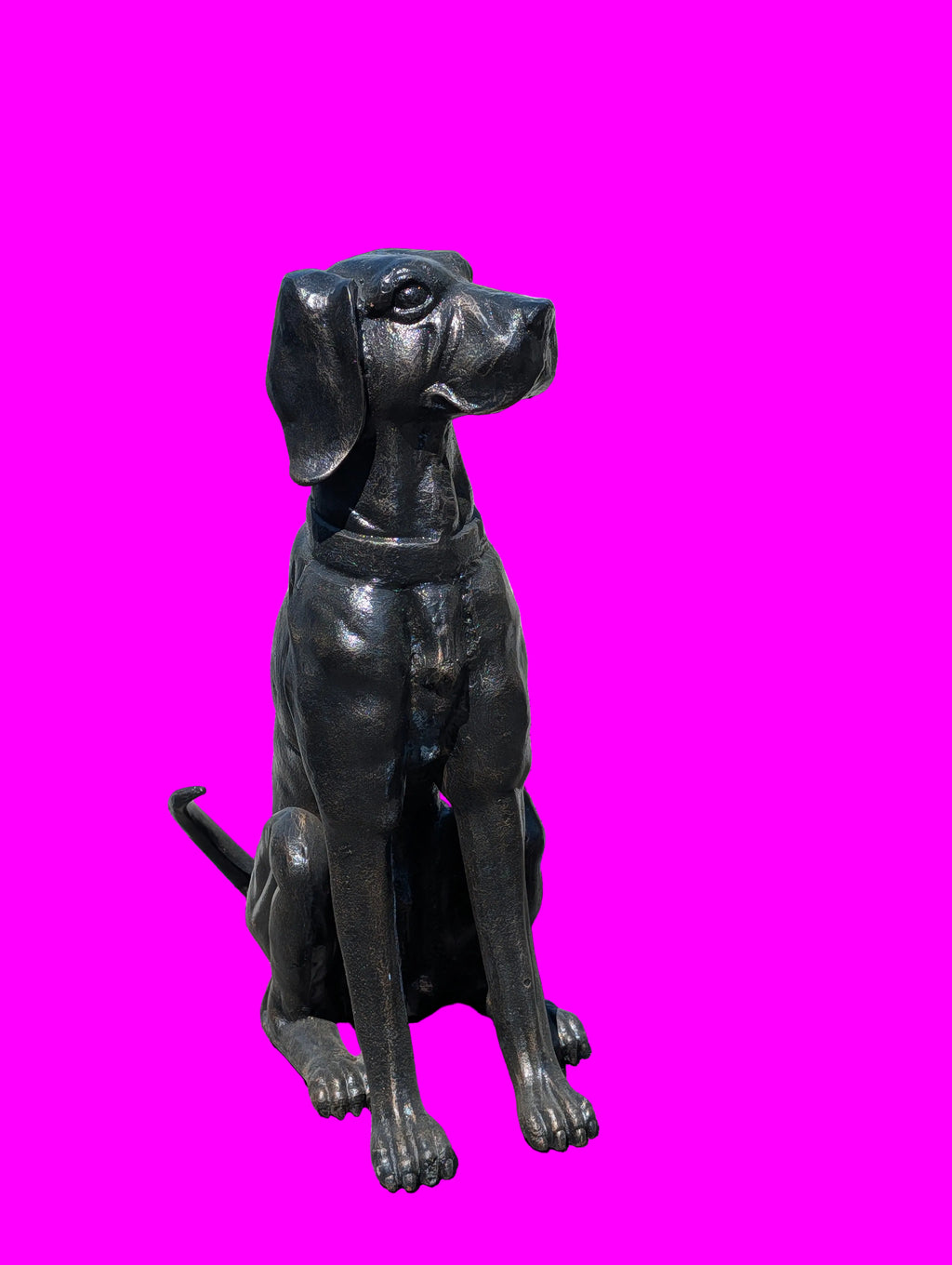LABRADOR SKULPTUR GUSSESEN 65 CM 55 KG SCHWERE GARTENFIGUR LEBENSGROSS FROSTFREI