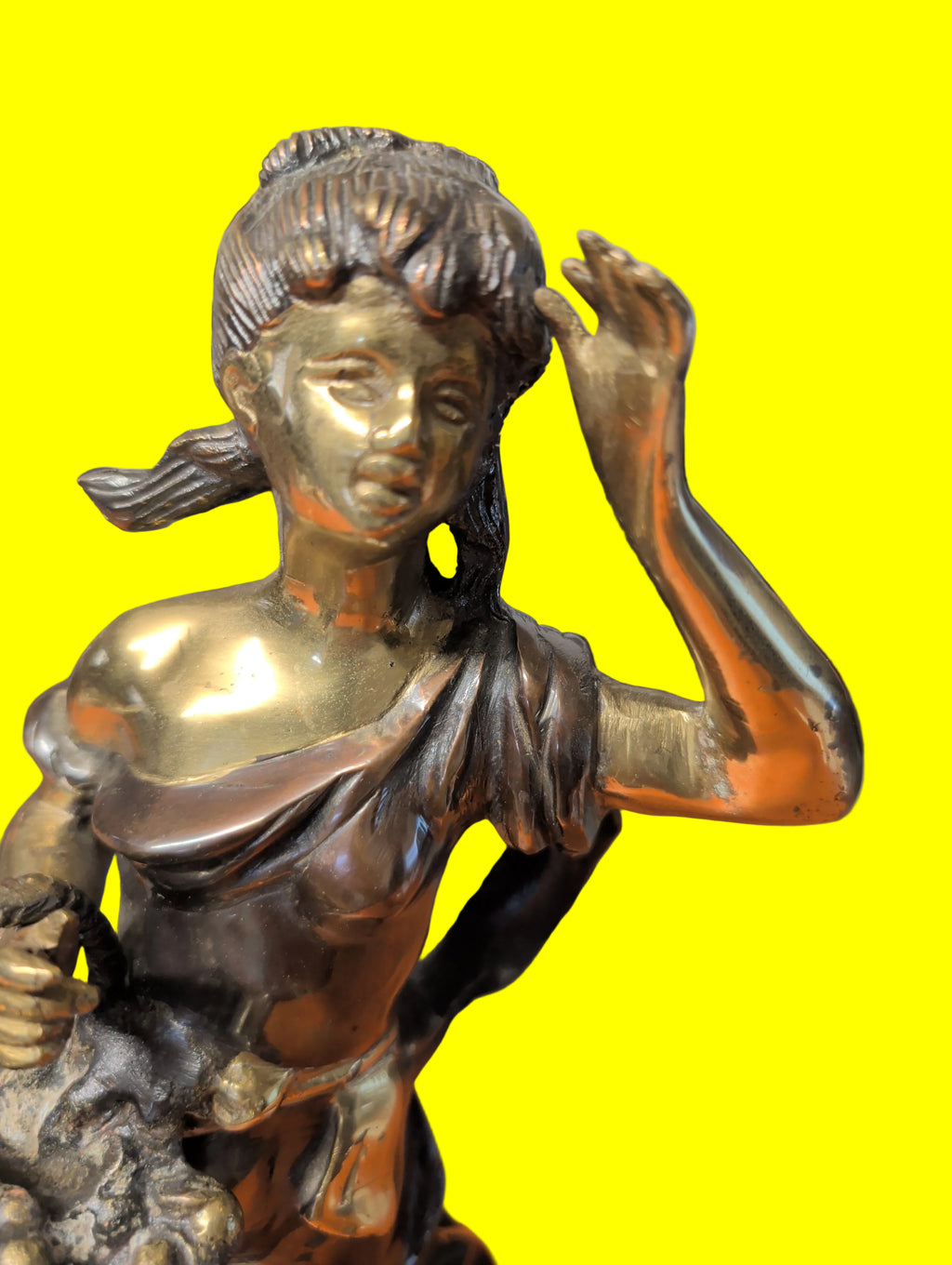 Antike Französische Bronze Skulptur – Junge Dame – 45 cm – Frankreich