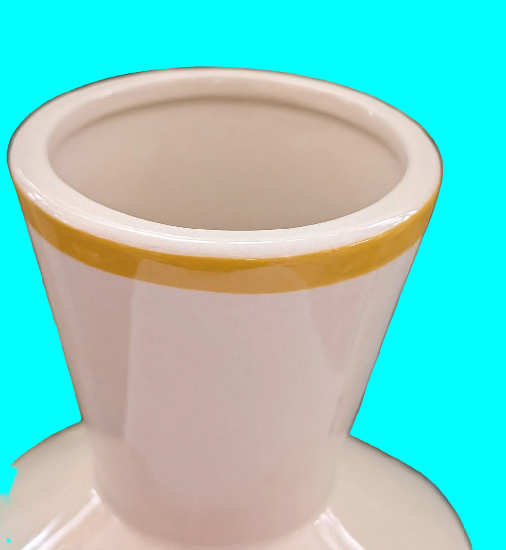 Porzellan Gesichtsvase 31 cm – Skulptur mit Gesichtsrelief