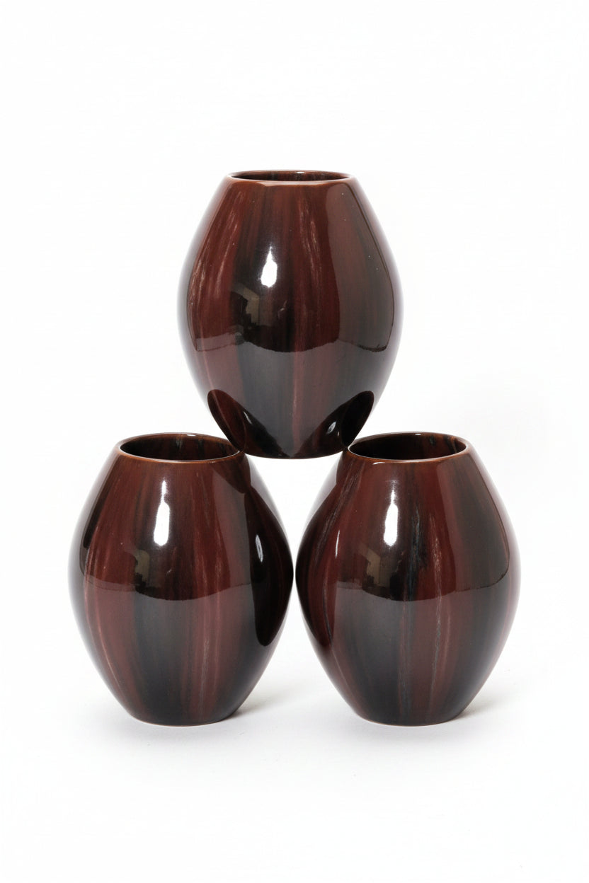 Antikes Blumenvasen-Set Frankreich 1960er – 3-teilig, Mehrfarbig, 23 cm