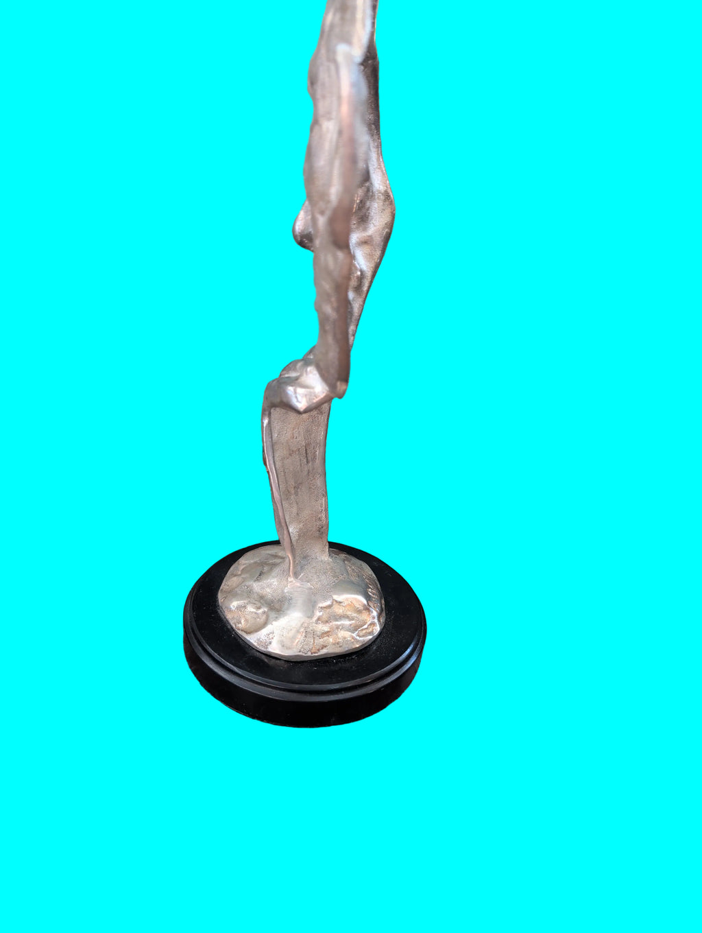 NACHDENKLICHES GESICHT MANNES  SILBERNE BRONZE SKULPTUR SIGNIERT
