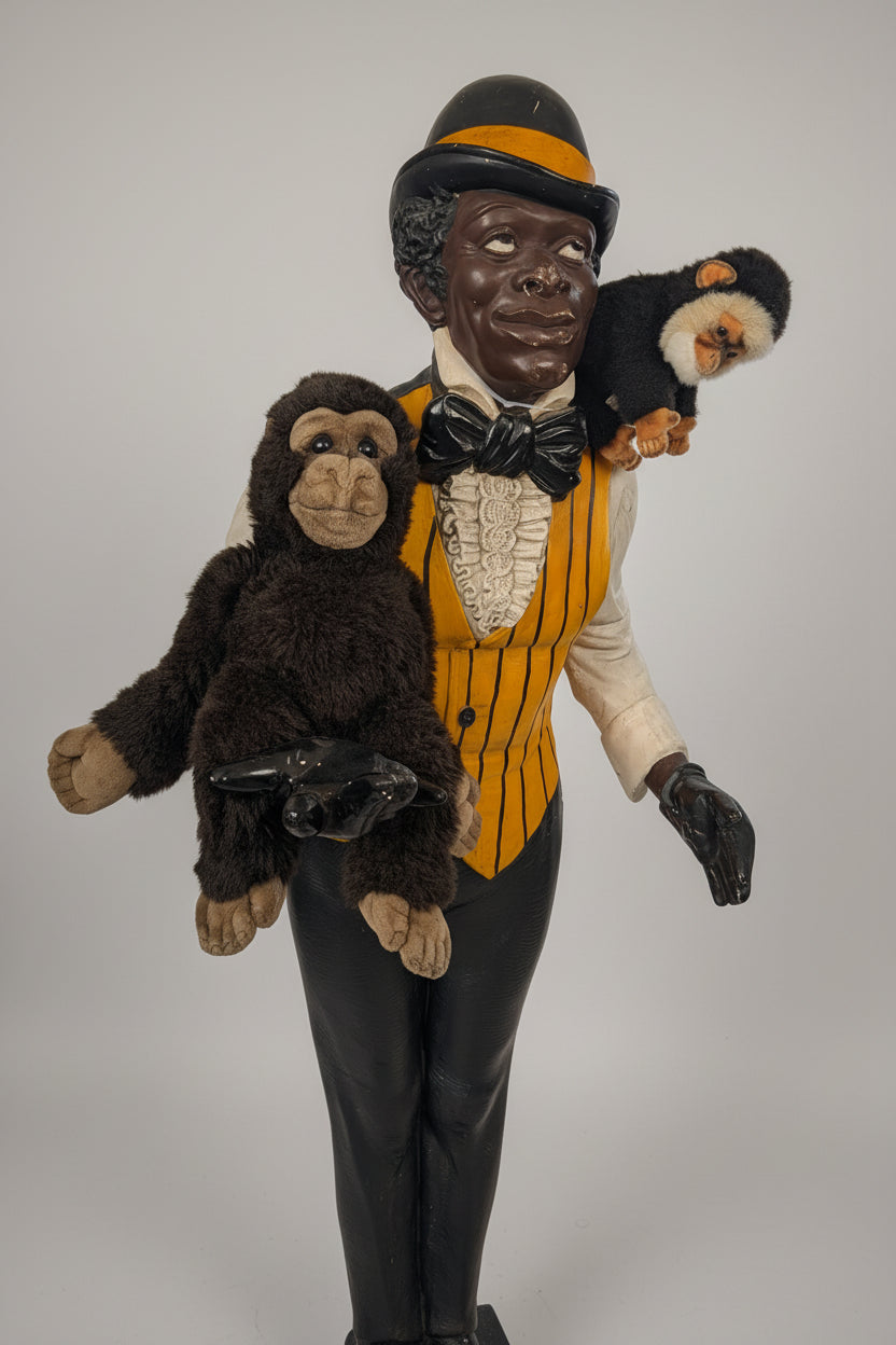 Lebensgrosse Jazz-Figur Hotel Boy Art Déco – 184 cm Kunstharz Skulptur, Vintage Deko